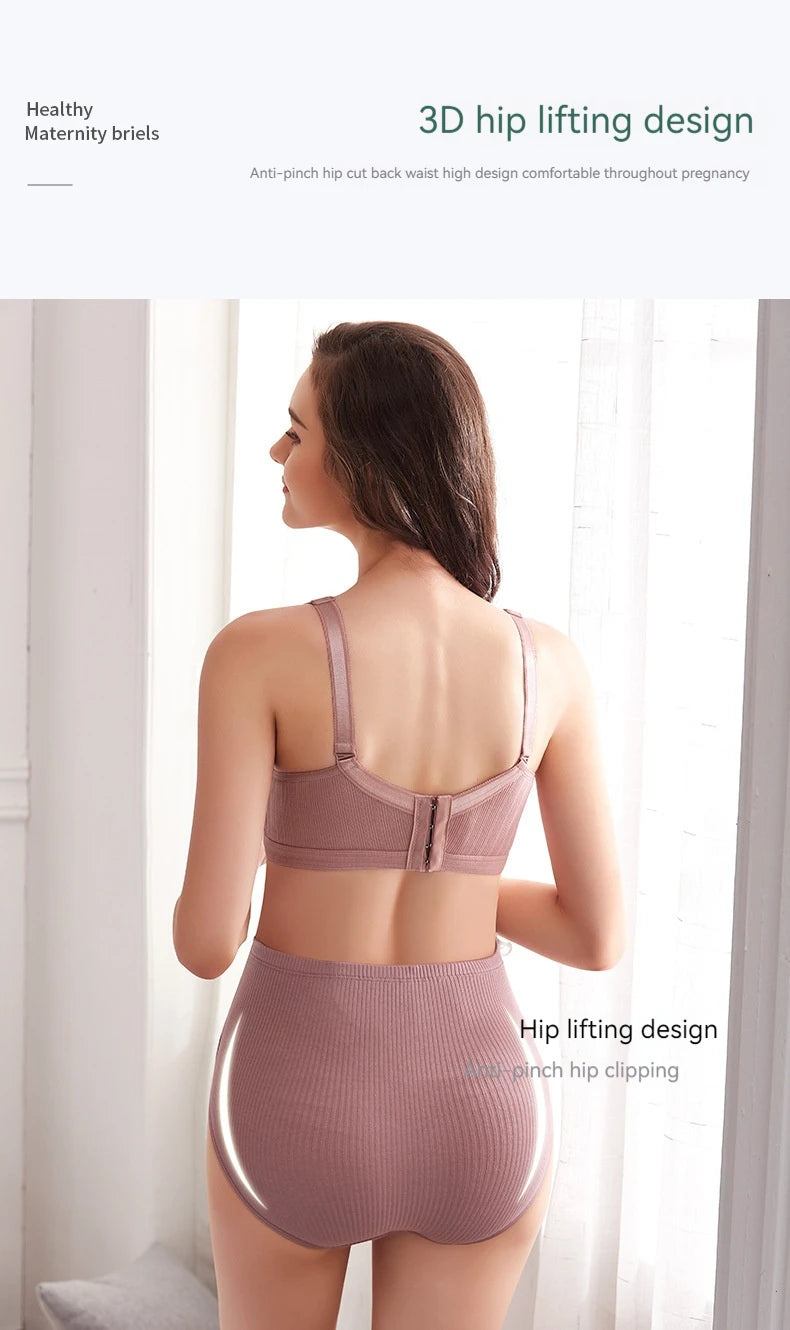 Pure Cotton Comfortable Traceless Underwear For Pregnant Women With High Waist and Adjustable Belly Support During Pregnancy