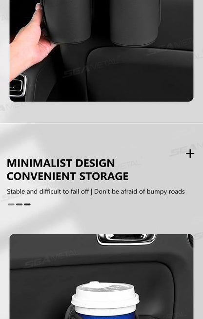 SEAMETAL Universal Car Door Cup Holder Box Back Clip Design Drink Rack Storage Bin Car Seat Back Water Cup Box Organizer Pocket