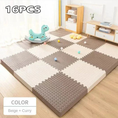 1-16PCS 30*30cm  Sports Gym Protection EVA Leaf Grain Floor Mats Yoga Fitness Non-Slip Splicing Rugs Thicken Shock Room Workout