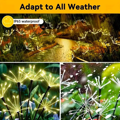 Solar Patio Lamp Solar Firework Sway Lights Outdoor Waterproof Flower Decor Atmosphere for Landscape Garden Yard