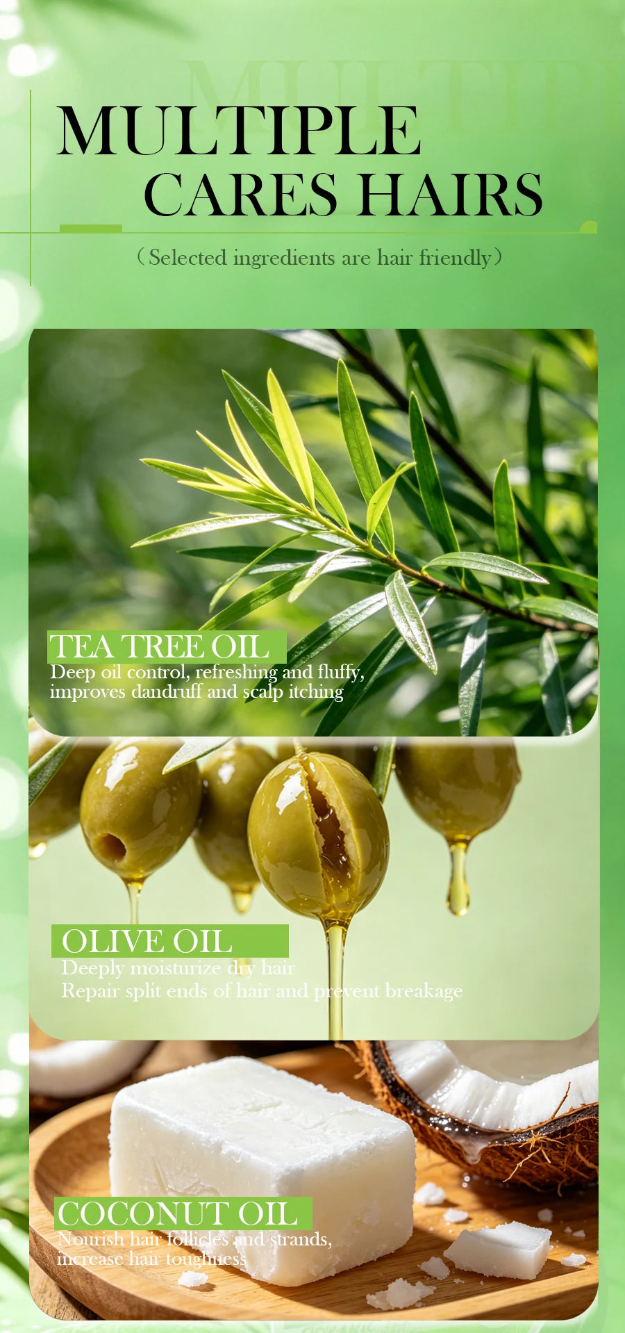 Tea tree essential oil plant shampoo is refreshing, oil controlling, dandruff reducing, and strong for hair. Handmade shampoo wi