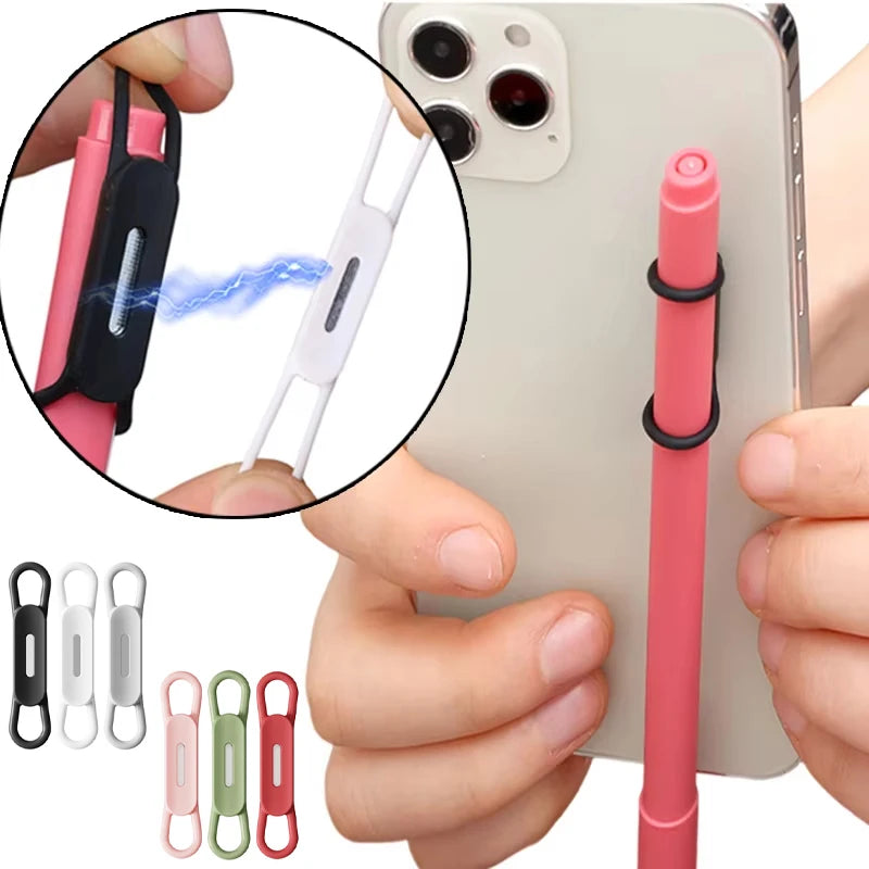 Magnetic Pen Holder Office Whiteboard Adhesive Pencil Hooks Adjustable Silicone Magnet Marker Holder For Refrigerator Blackboard