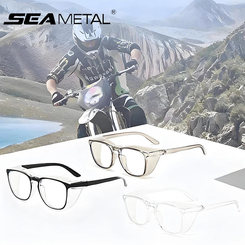 SEAMETAL Anti Blue Light Glasses Lightweight PC Frames Square Clear Lens Glasses Anti Pollen Safety Goggles Eyewear Accessories