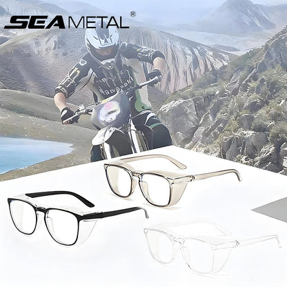 SEAMETAL Anti Blue Light Glasses Lightweight PC Frames Square Clear Lens Glasses Anti Pollen Safety Goggles Eyewear Accessories