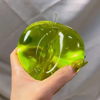 Apple Maltose Squishy Toy Sensory Fidget Toy Soft Transparent Simulated Slow-Rebound Decompress Toy for Daily Relax ﻿Green Pink