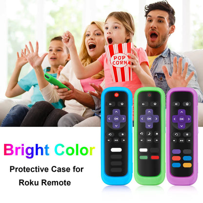 Case for Roku Remote Universal Replacement Controller Silicone Sleeve Skin Glow in The Dark(Red and Black Not Glow)