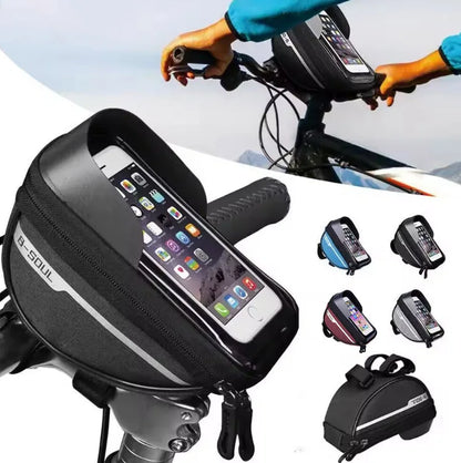 Mountain Bicycle Bag Touch Screen Cycling Handlebar Phone Holder Bag Bike Bags Bicycle Phone Storage Bags Cycling Accessories