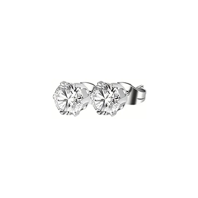 1-5 Pairs Stainless Steel Earrings Cross Dangle Hinged Earrings, Cubic Zirconia Stud Earrings For Men, Ear Piercing Jewelry
