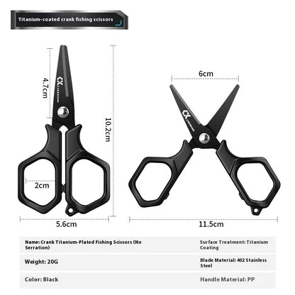 Portable titanium plated fishing scissors for hanging strings, PE line fishing line, Dali Ma stainless steel lure scissors