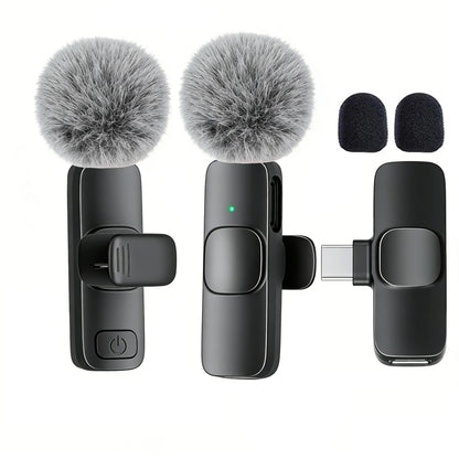 Type-C Port Professional Wireless Lavalier Microphone for Smartphones, Computers and Cameras, Plug and Play