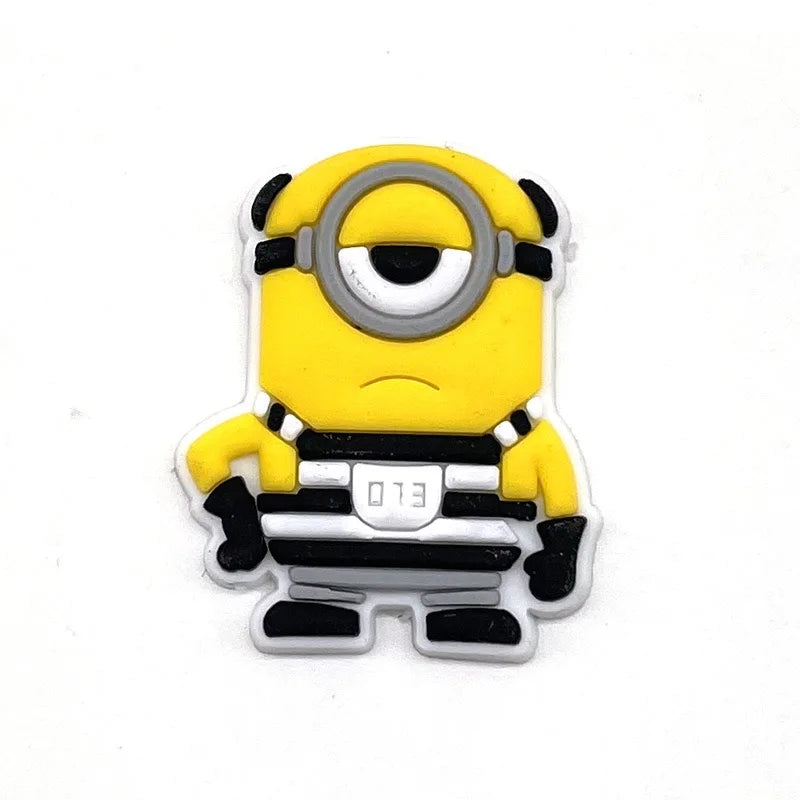 12-36Pcs Minion Cartoon Shoe Charms For Slides Sandals,PVC Shoe Decorations Accessories For Christmas Birthday Gift Party