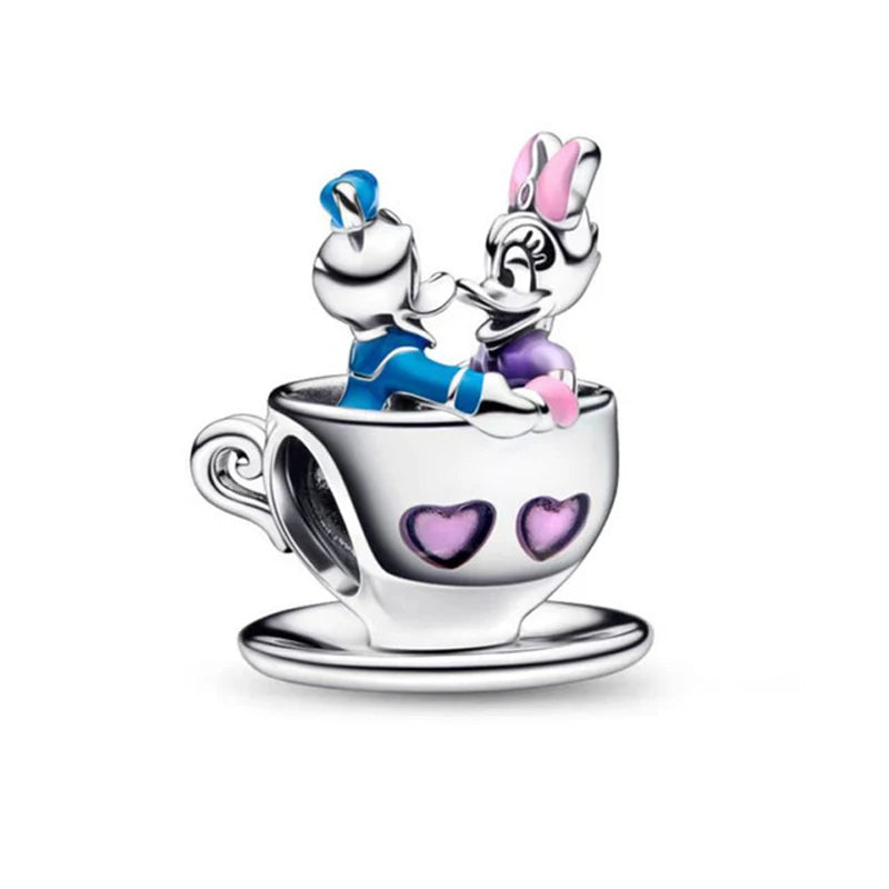 Hot Sell MINISO Disney 925 Sterling Silver Animals Mobilization Charms Beads Hot Original Bracelet DIY Jewelry Women Pendant