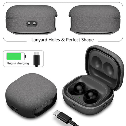 For Samsung Galaxy Buds FE, Buds Pro, Buds2 Pro, Buds Live, Buds2 Case Cover, Vogue Fiber Stripe Protection Case with Lanyard