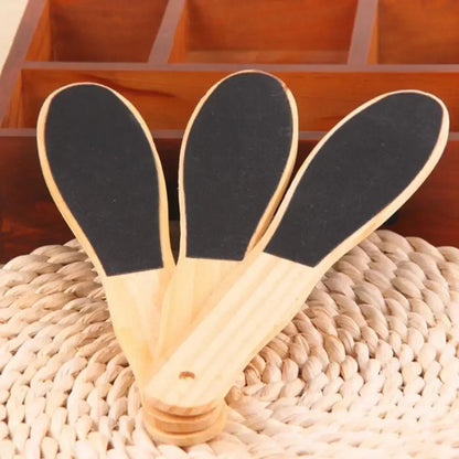 Wooden Handle Double Sided Foot File Callus Remover Pedicure Exfoliating Tool For Rough Feet Skin