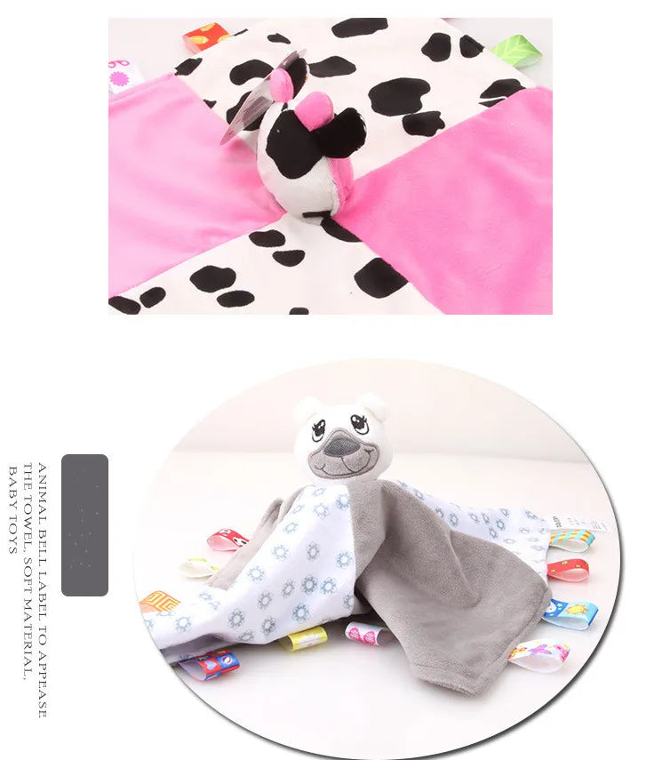 New Soft Appease Towel Baby Rattle Animals Toys Soothe Reassure Sleeping Blankie Towel Lathe Hanging Educational Toddler Toys