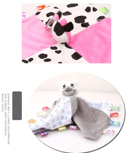 New Soft Appease Towel Baby Rattle Animals Toys Soothe Reassure Sleeping Blankie Towel Lathe Hanging Educational Toddler Toys