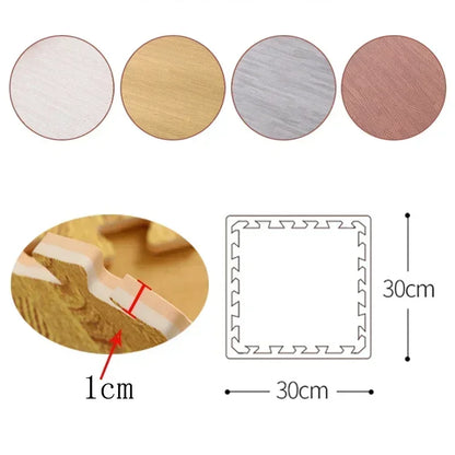8/16Pcs Wood Baby Play Mat Floor Rug Thickened Foam Floor Children's Non-slip Crawling Pad Suitable for Living Room and Bedroom
