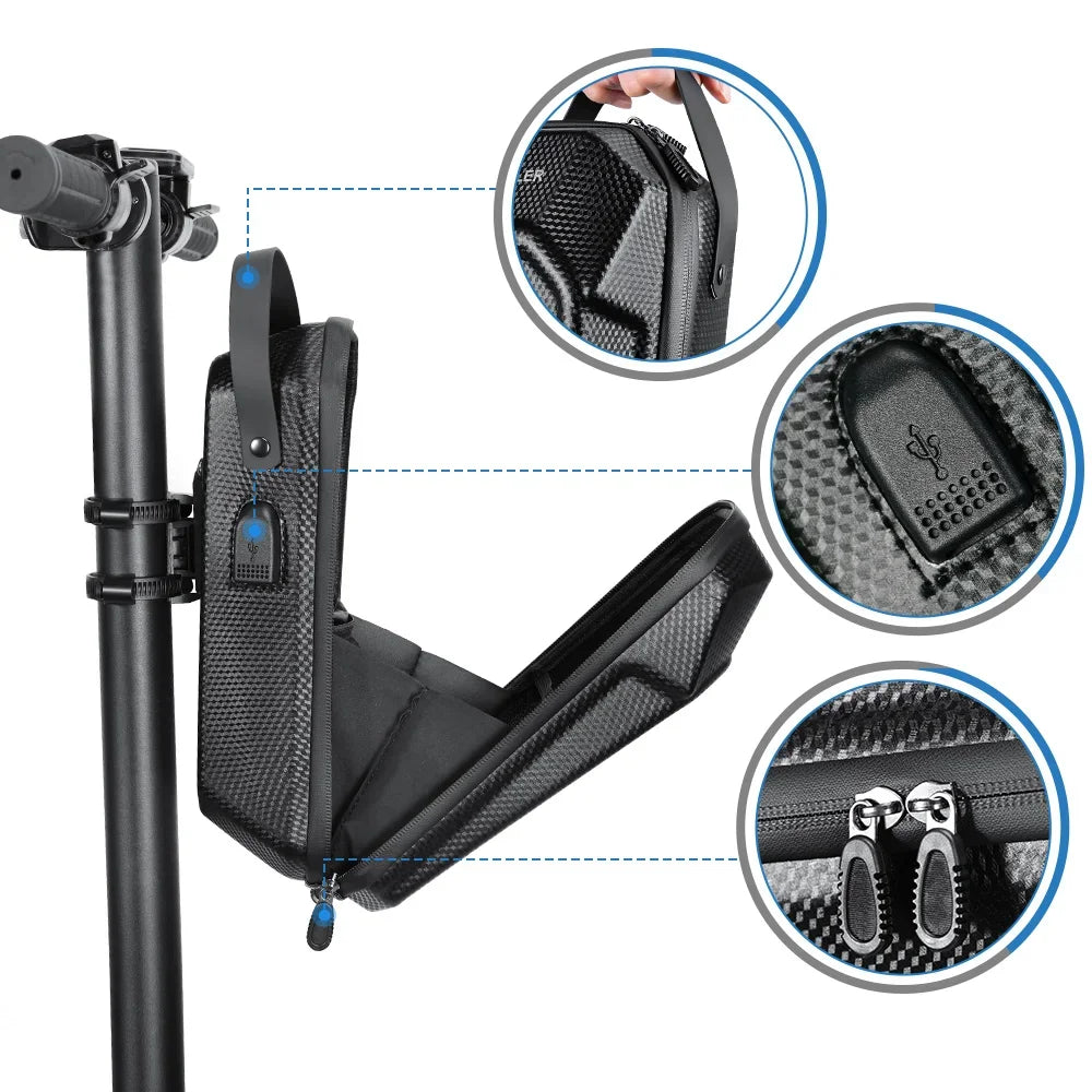 NEWBOLER 3L/5L Electric Scooter Bag Accessories Electric Vehicle Bag With USB Port Waterproof Scooter Front Bag Bike Bag