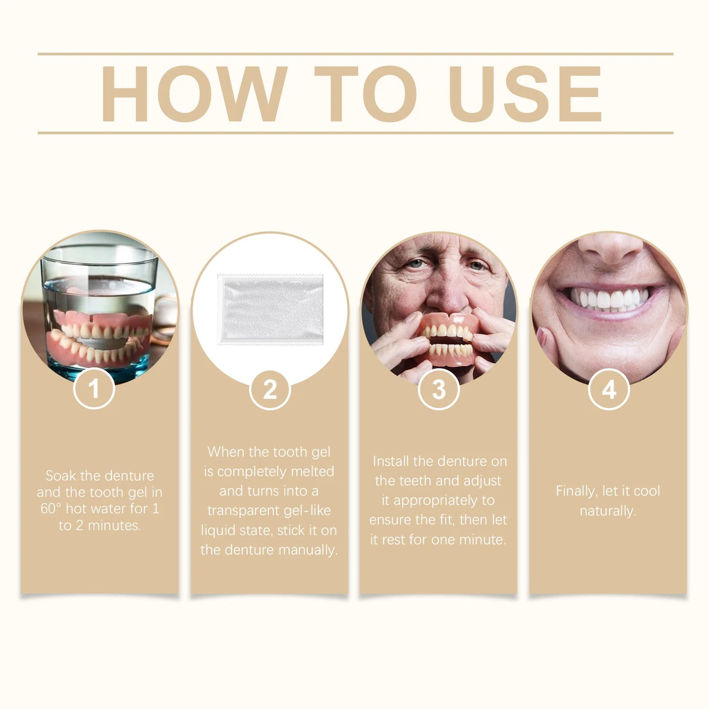 Full Denture Fake Teeth User Friendly Natural Safe Silicone Upper & Lower Veneers Perfect Laugh Veneers Dentures Paste Fake Teet