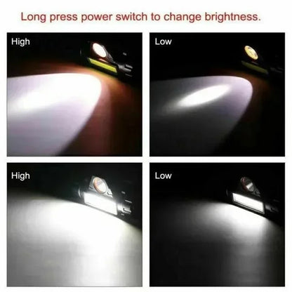 1-5PCS Rechargeable COB LED Headlamp Strong Magnetic Powerful Headlight Super Bright Waterproof Head Torch For Outdoor Fishing