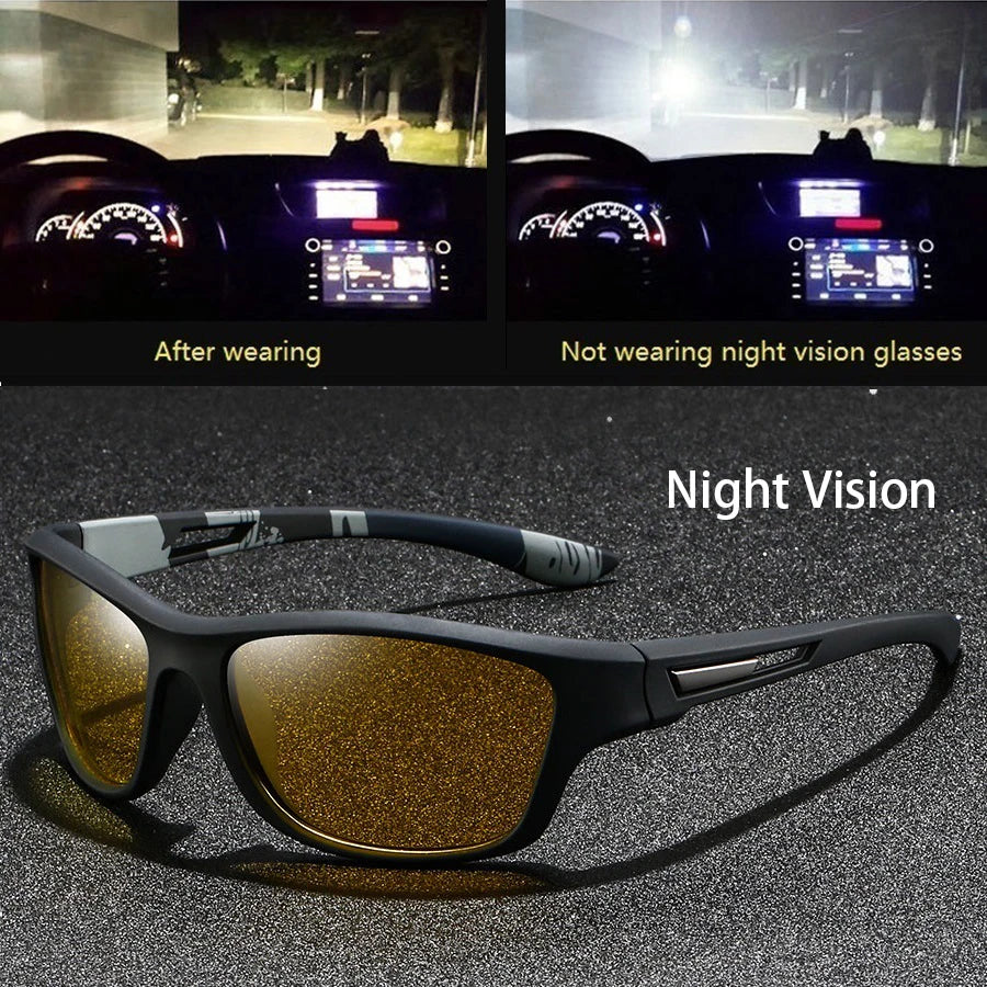 Fashion Vintage Square Frame Unisex Night Vision Glasses Reduce Visual Fatigue Lenses Anti-Glare Anti reflective UV400 Eyewear