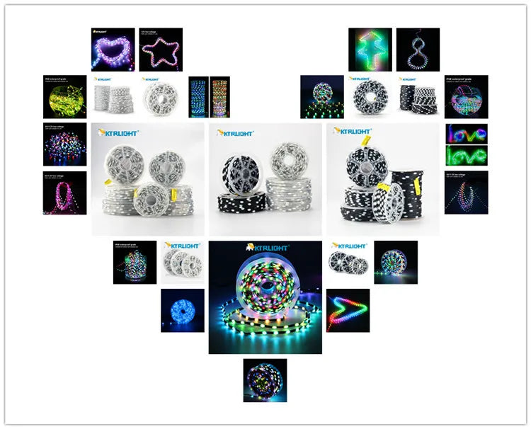 3pin DC5V/12V black LED pixel light string WS2811 RGB programmable light string holiday atmosphere light Christmas light string