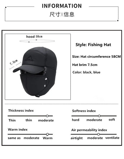 2024 Winter Warm Thickened Artificial Fur Baseball Hat Men's and Women's Skiing Soft Extreme Cold Hat Fishing Hat Outdoor