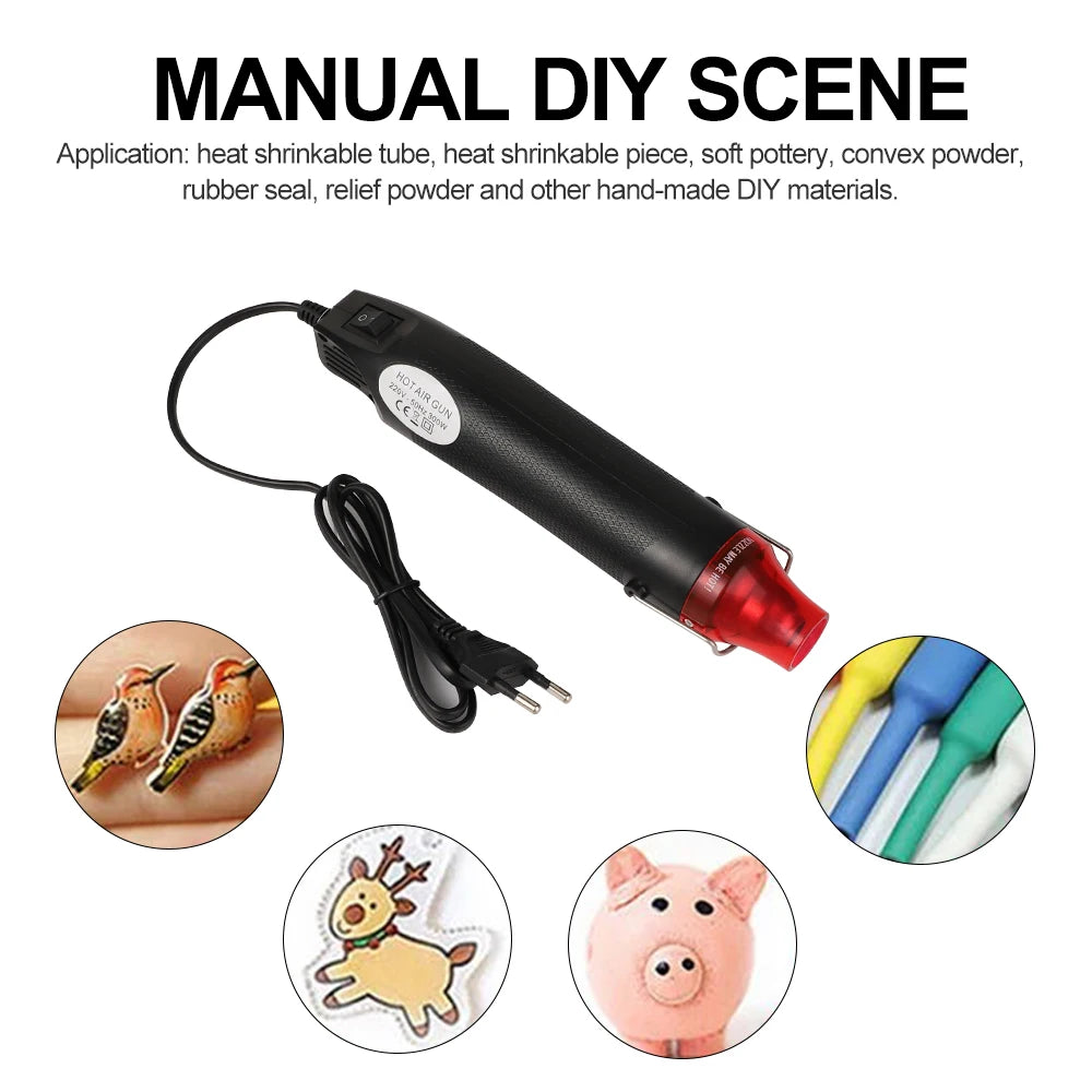 EU/US Hot Air Gun Soldering Temperature Blower Gun DIY Crafts Electric Power Hot Dryer Mini Heat Gun For Shrink Tubing Car Wrap