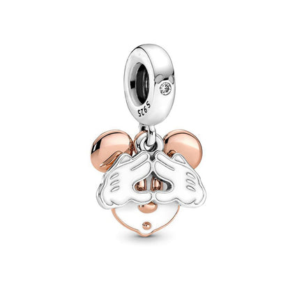 Hot Sell MINISO Disney 925 Sterling Silver Animals Mobilization Charms Beads Hot Original Bracelet DIY Jewelry Women Pendant