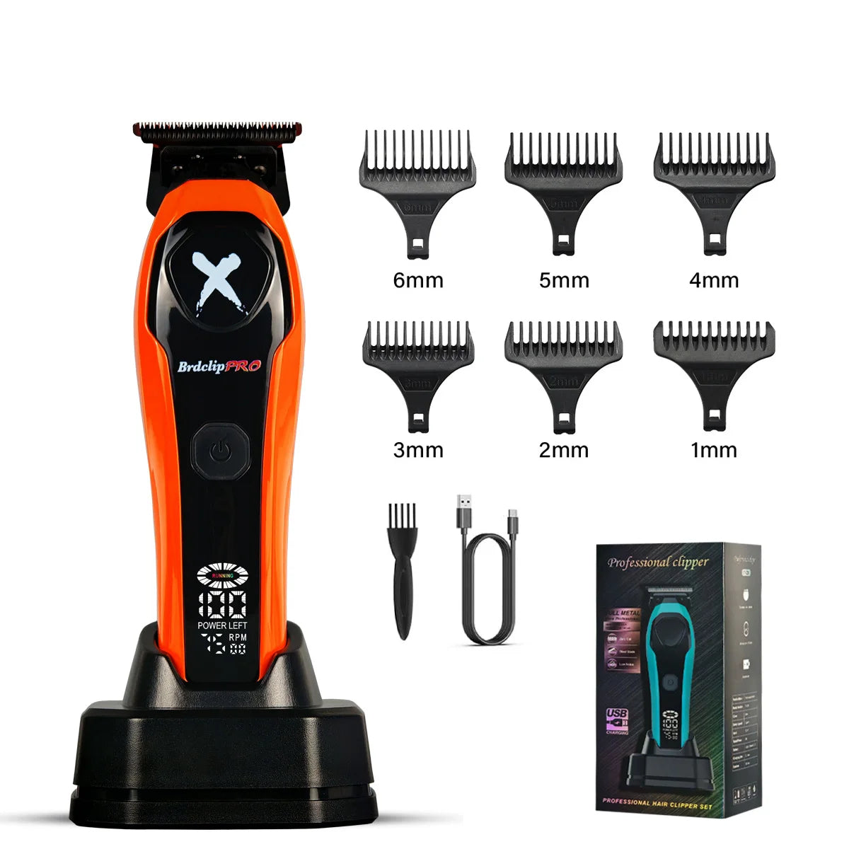 BRDCLIP Hair Clippers Rechargeable Clippers Barber Adjustable Hair Cut Machine Cordless LED Display Clippers Set BRD-619 BRD-339