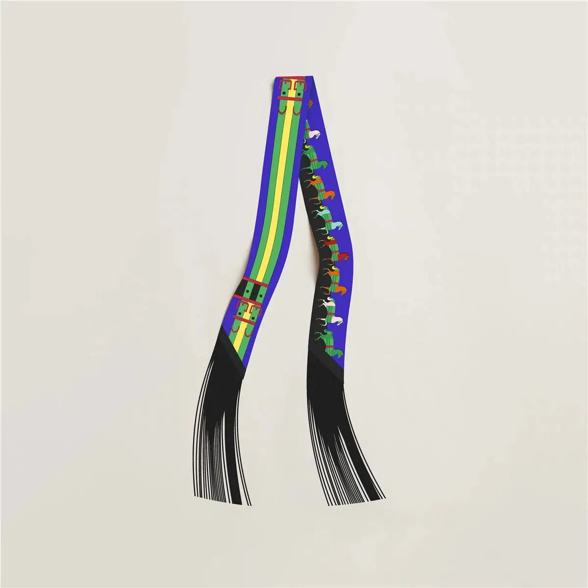 130x5cm Tassel Cashew Print Scarf Women's All-season Twill Silk Decorative Ribbon Multi-purpose Bag Hair Tie Belt Scarf