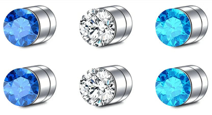 2-12Pcs Simple Stainless Steel Magnetic Nose Stud Earrings, 3mm Non-Pierced Body Jewelry For Male and female
