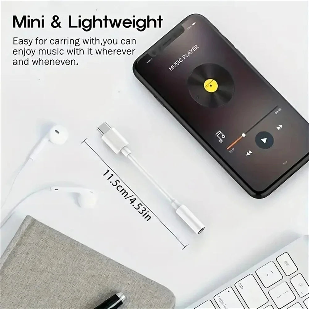 Headphone Connector Adapter for Huawei Mate 30 P30 Xiaomi Android Phone USB Type C To 3.5mm Earphone Jack Audio Cable Adapter