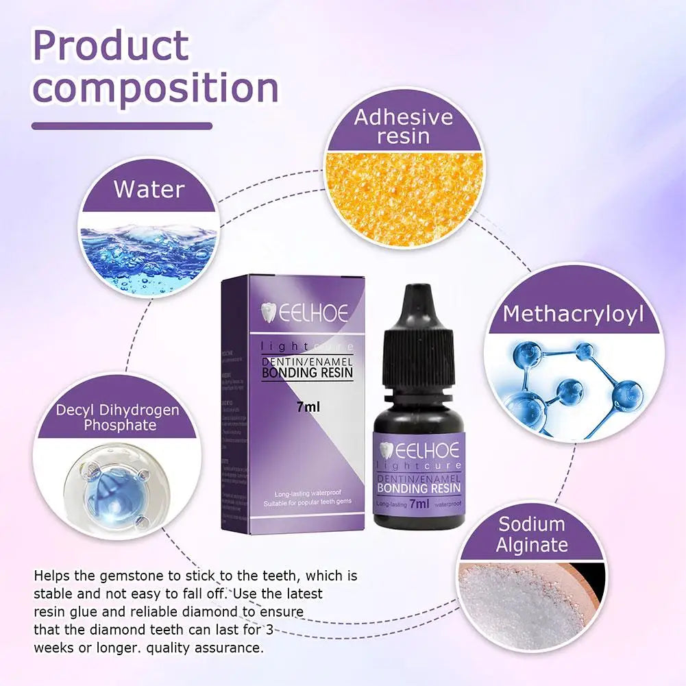 EELHOE Tooth Gem Glue Dental Adhesive for Tooth Gems Diamond Kit Glue Teeth Crystal Jewelry Sturdy Tooth Jewelry Orthodontic Gel