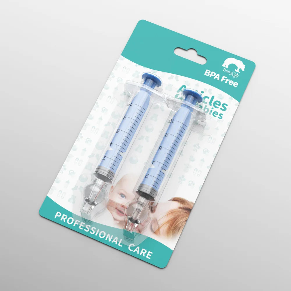 10ml Baby Nose Cleaner with Silicone Nasal Suction Tips Syringe Nasal Irrigator Portable Needle Tube Nasal Washer for Infants