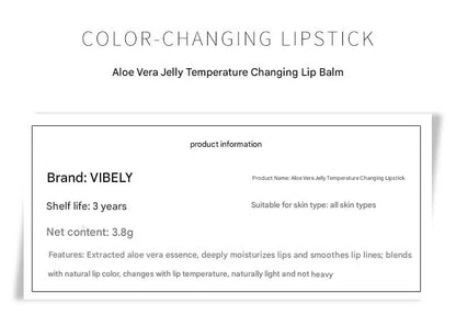 VIBELY 7 Color Mood Changing Lip Balm Natural Aloe Vera Long Lasting Moisturizing Lipstick for Women Color-Shifting Makeup