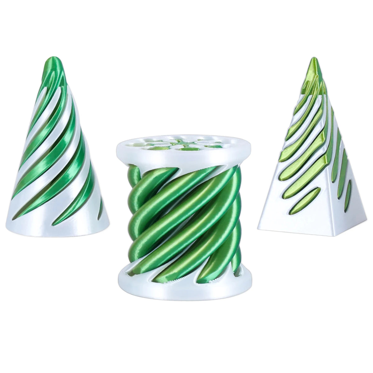 3 Pack Spiral Cone Fidget Toys 3D Printed Impossible Passthrough Pyramid Pillar Helix Screw Toys for Anxiety Relaxing