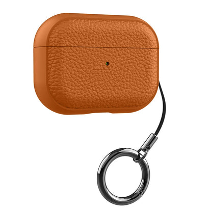 For Airpods Pro3 Case Luxury Lychee Leather Business Earphone Case with Hook Strap Headphone Cover For Apple AirPods 4 3 2 1 Pro