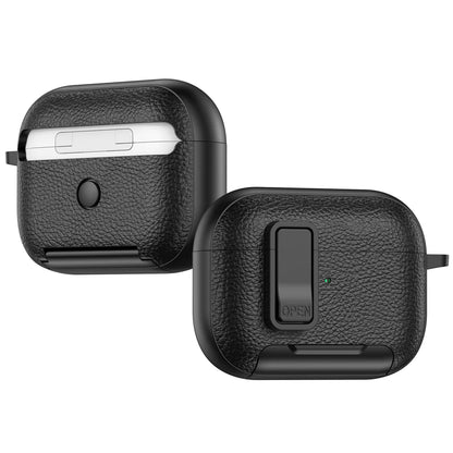New Earphone Cover For AirPods Pro 3 3rd Generation Protective Case With Secure Lock Invisible Phone Stand Leather Texture Cover