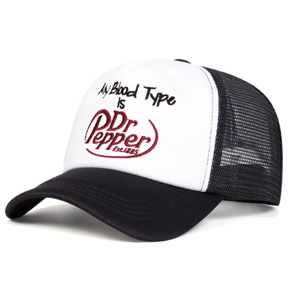 Unisex Dr Prpper Letter Embroidery Baseball Net Caps Spring and Summer Outdoor Adjustable Casual Hats Hip Hop Hat Sunscreen Hat