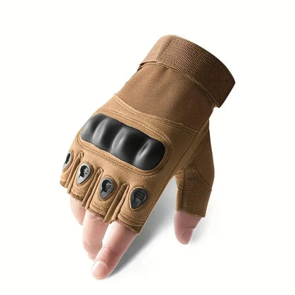 1Pair Tactical Fingerless Gloves for Men - Ideal for Outdoor Sports, Shooting, Hunting, Airsoft, and Cycling