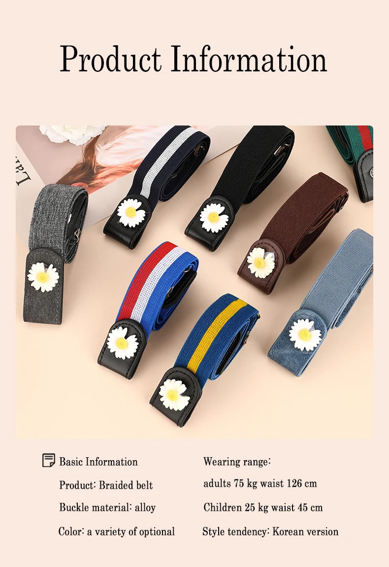 Belts for Women Buckle-Free Waist Jeans Pants No Buckle Stretch Elastic Waist Women Belt Invisible Belt DropShipping