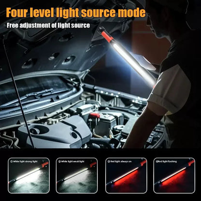 KDULIT LED Magnetic Work Light Rechargeable Underhood Work Lamp With Hooks & Rotating Magnetic Base For Car Repairing Emergency