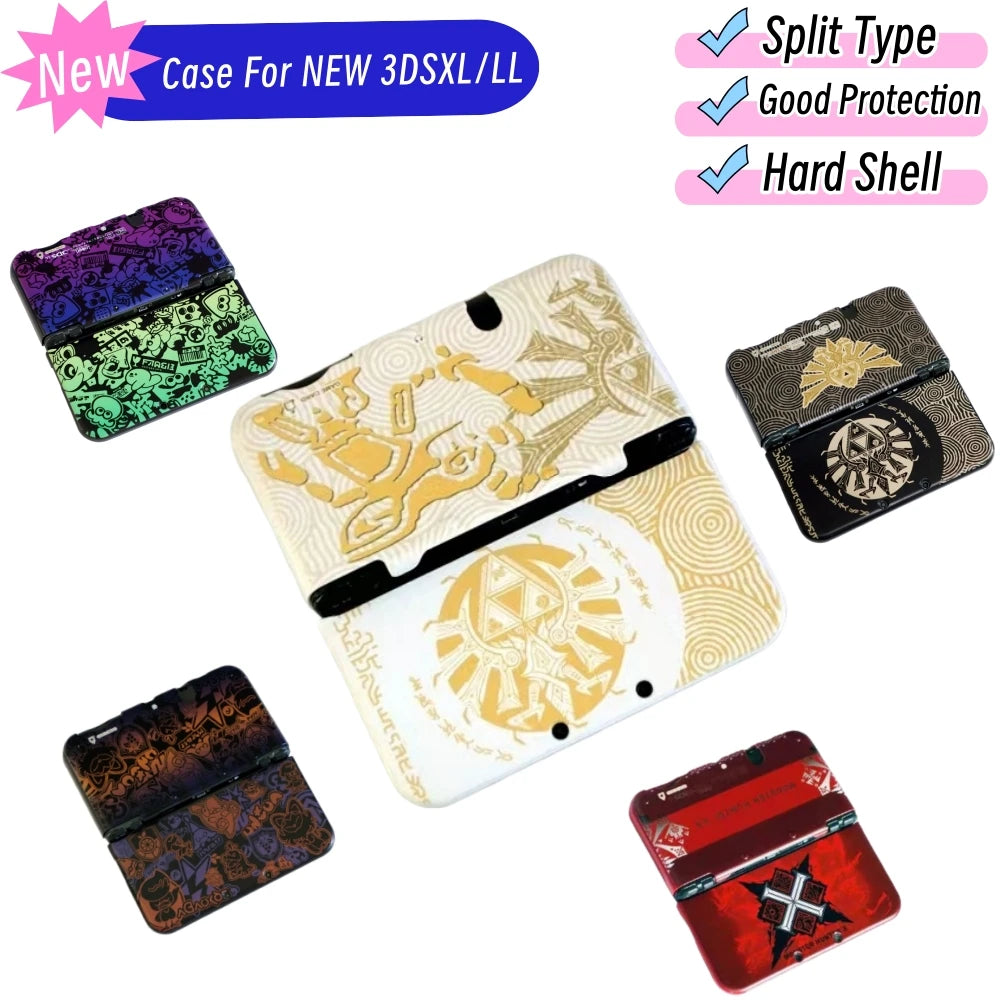 Cool Protective Case For NEW 3DSXL Hard Shell For NEW 3DSLL Split Type Full Protect Shell Scratch-Resistant