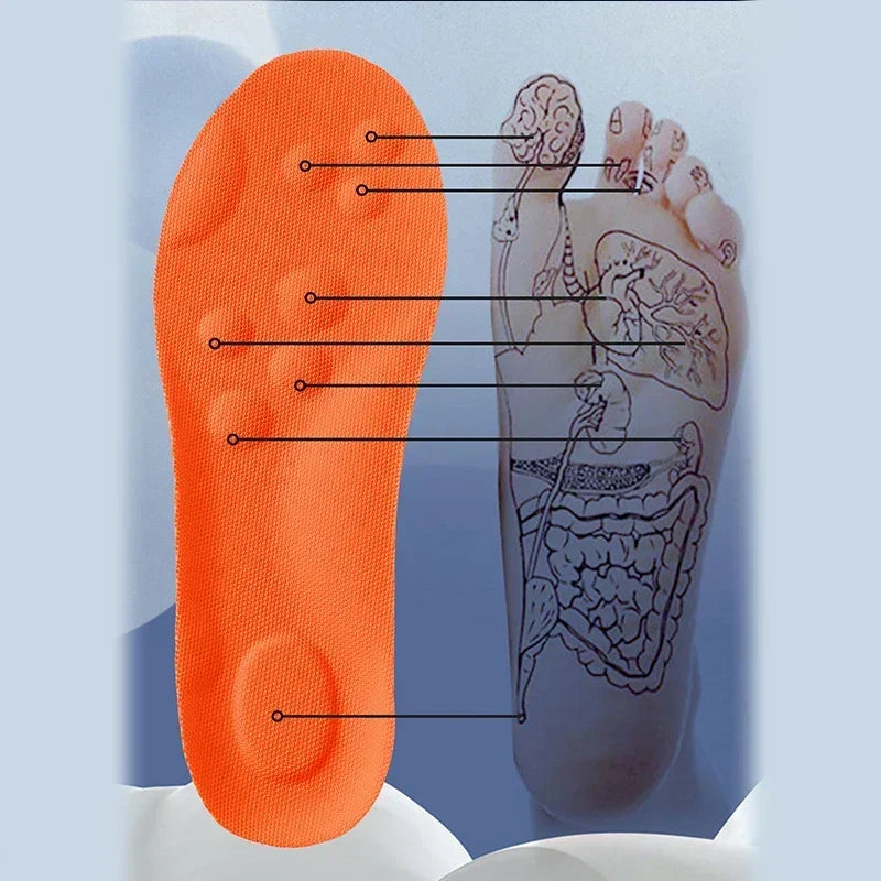 Soft Breathable Shock Absorption Cushion Running Insoles 4D Cloud Technology PU Sole Sports Insoles For Orthopedic Care 2026 New