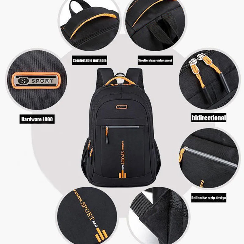 Spring new backpack male leisure business travel backpack Large capacity junior high school bag female computer men's bag