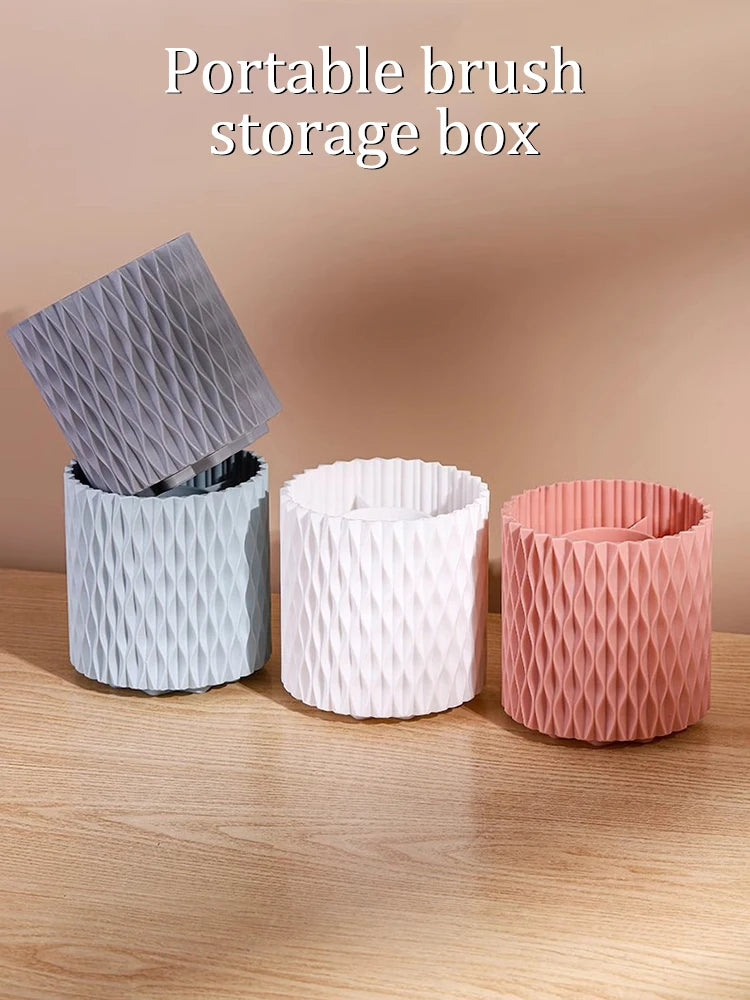 360 Rotation Large Capacity Makeup Brush Bucket Lipstick Eyebrow Pencil Eye Shadow Brush Storage Cartridge Portable Brush Storag