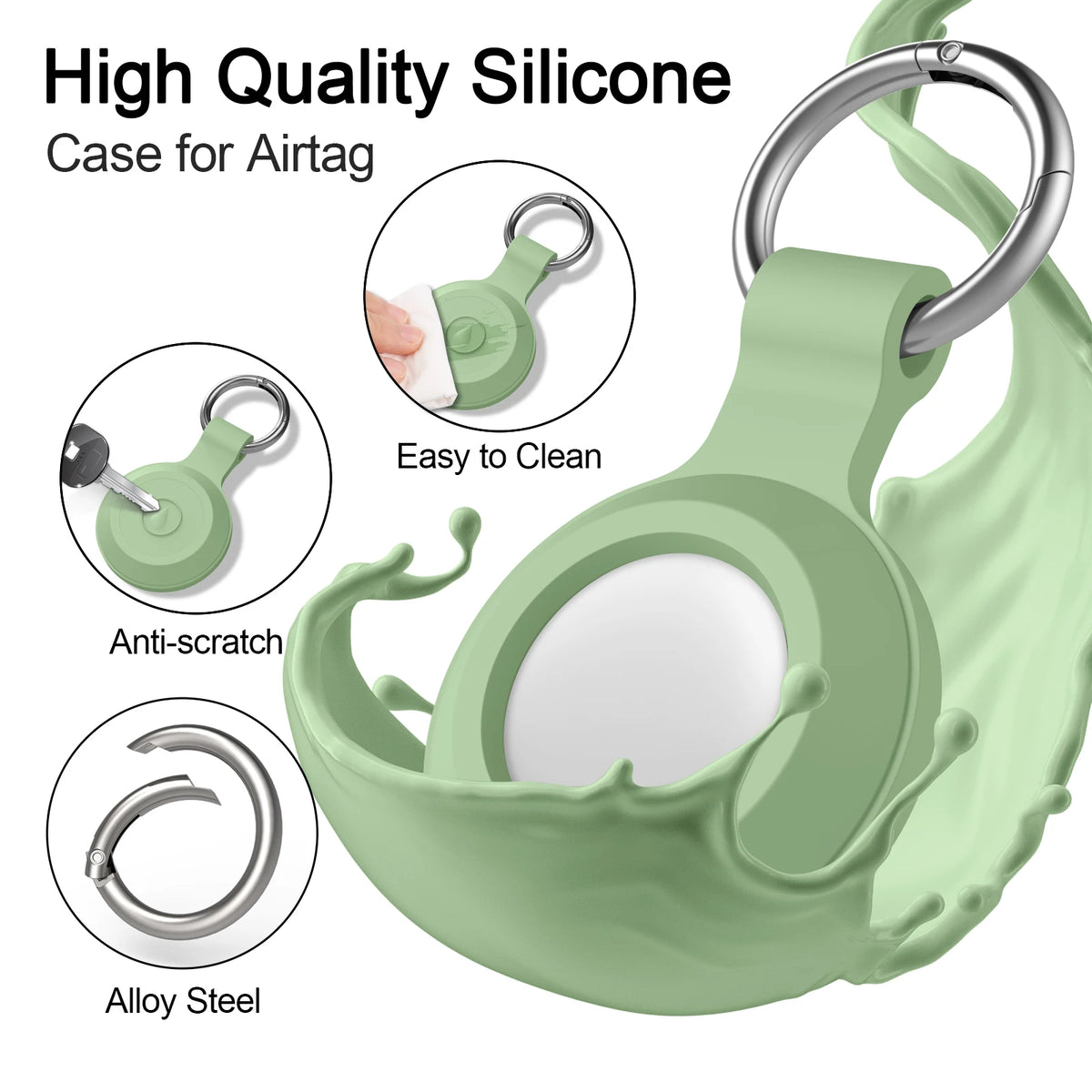 Silicone Case For Apple Airtag Cover 360° Waterproof Dog Cat Collar GPS Finder Protective Cases For Apple Air Tag Shell Keychain