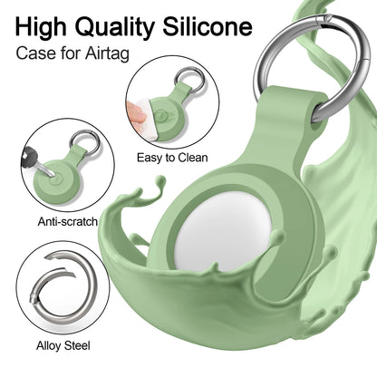 Silicone Case For Apple Airtag Cover 360° Waterproof Dog Cat Collar GPS Finder Protective Cases For Apple Air Tag Shell Keychain