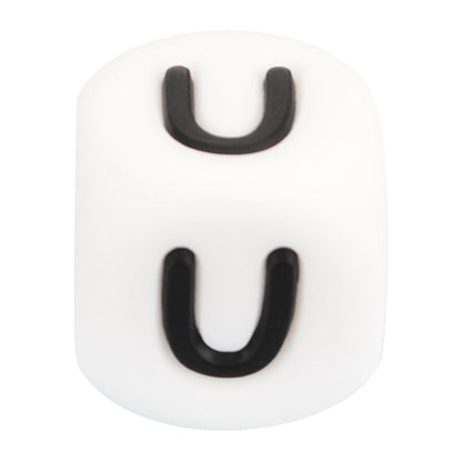 Lofca 100Pcs 12MM Silicone Letter Beads Silicone Beads Loose Beads Food Grade DIY Bracelet Necklace Pacifier Chain Accessories